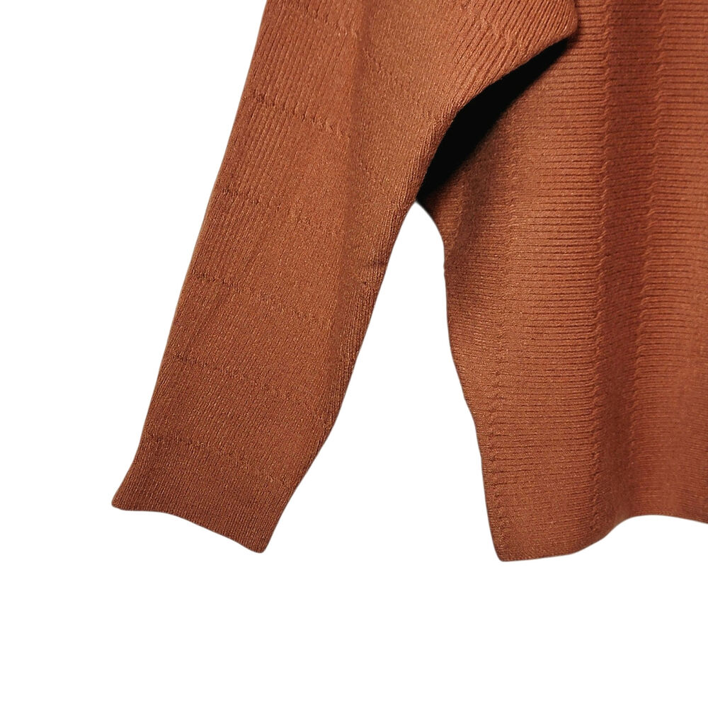 Cyrus NWT Dolman Sleeve Knit Pullover Sweater Rust Orange Scoopneck M Cozy - Picture 5 of 12